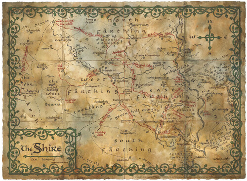 WETA Workshop - The Lord of the Rings Trilogy - Map of the Shire Parchment Art Print