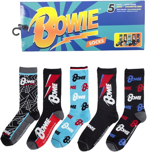 PERRI'S DAVID BOWIE CREW SOCKS 5 PACK GIFT BOX