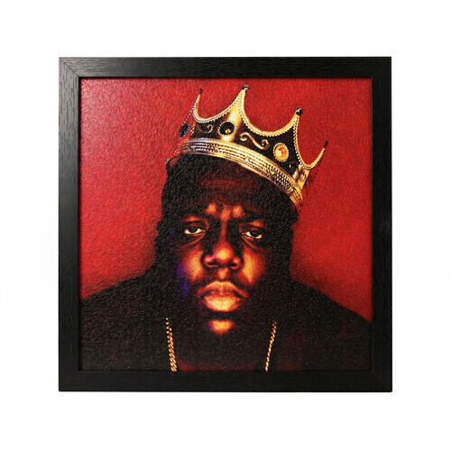 NOTORIOUS BIG- CROWN PORTRAIT 12X12 GEL-COAT FRAME