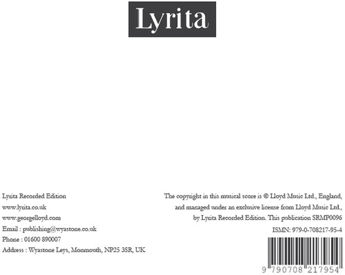 Lloyd: Requiem for countertenor, choir & organ Vocal Score