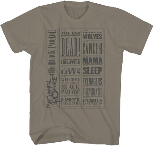 MY CHEMICAL ROMANCE BLK PARADE IND EX TSHT BRWN MD