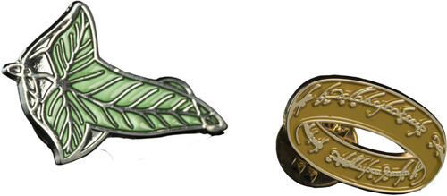 LORD OF THE RINGS PIN SET - ELVEN LEAF & ONE RING