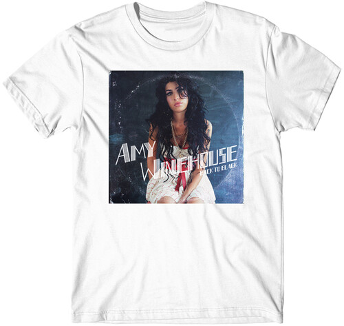 Amy Winehouse - Amy Winehouse Back To Black Vinyl LP Album Cover White Unisex ShortSleeve T-Shirt Large