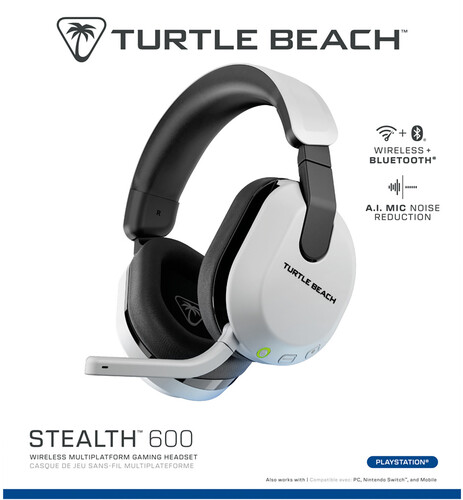 PlayStation 5 Accessory:  Wireless Headset - Turtle Beach Stealth 600 Amplified Headset - White