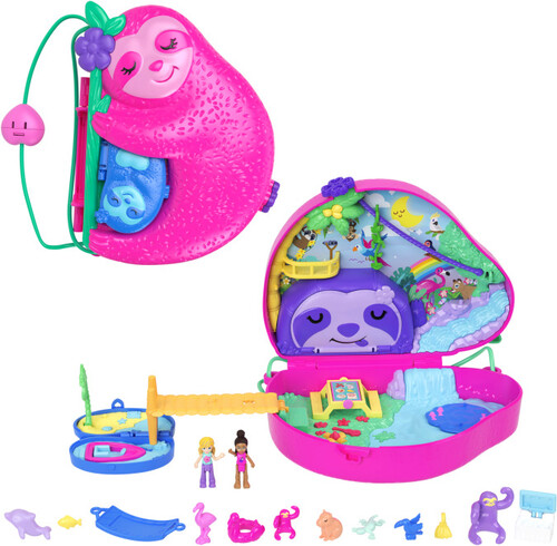 POLLY POCKET SLOTH FAMILY 2 IN 1 PURSE COMPACT