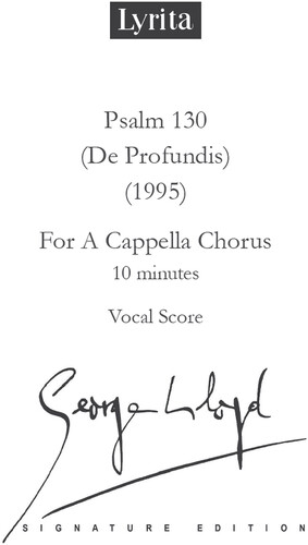 Lloyd: Psalm 130 (De Profundis for a capella chorus SATB Vocal Score