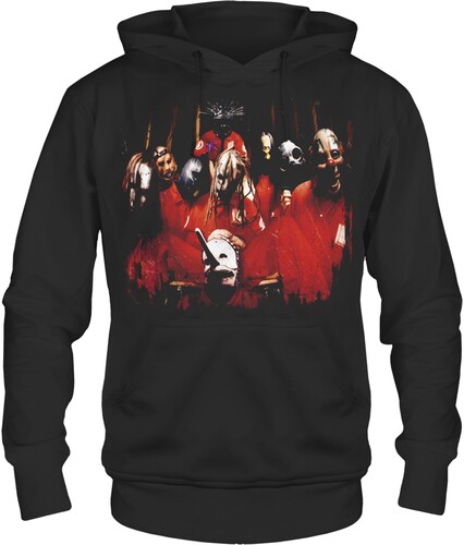 SLIPKNOT BAND PHOTO PRINT HOODIE LG BLK 15092486A3