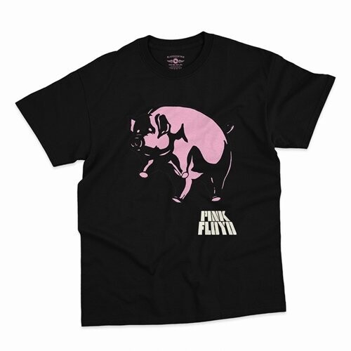PINK FLOYD ALGIE PIG T-SHIRT BLACK LARGE
