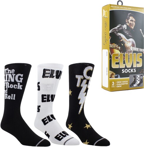 PERRI'S ELVIS PRESLEY CREW SOCKS 3 PACK GIFT BOX