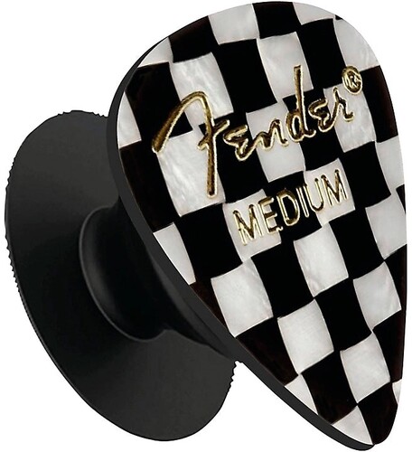PLUGINZ FENDER PHONE GRIP BLACK & WHITE CHECKERED