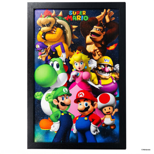 SUPER MARIO GROUP 11X17 FRAMED GEL COAT