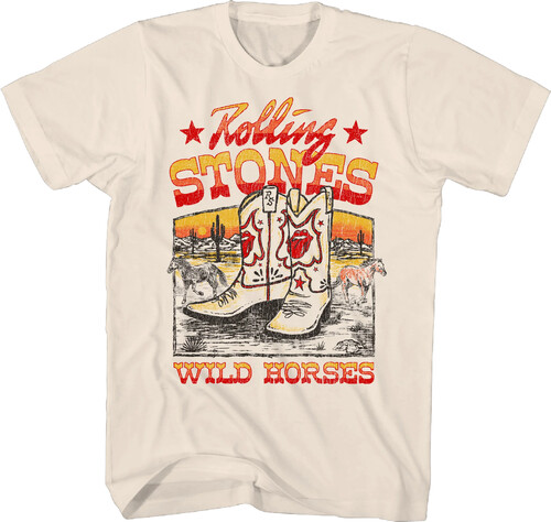 ROLLING STONES WILD HORSES BOOTS TSHIRT NATURAL MD