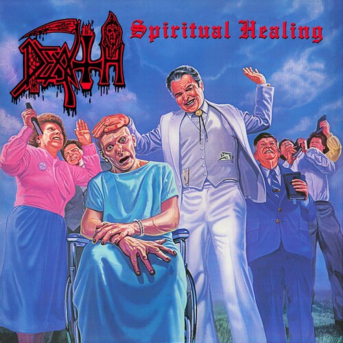 Death - Spiritual Healing [Clear with Cyan Blue Pinwheels with Heavy Blood Red, Black & White Splatter LP]