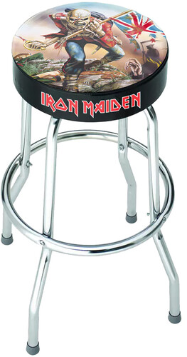 ROCKSAX IRON MAIDEN TROOPER BAR STOOL SEAT BLK/ CHR