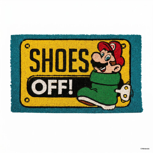 SUPER MARIO - SHOES OFF - COLO 29 X 17 DOORMAT