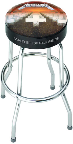 ROCKSAX METALLICA MOP BAR STOOL SEAT BLK/ CHRM