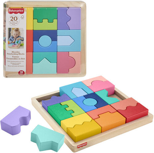Fisher Price - Wooden Interlocking Blocks