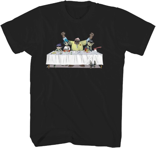 GORILLAZ DINNER TABLE TSHIRT LARGE BLK 24GRZ013A3