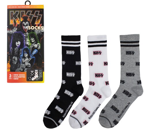 Perri's - Kiss - Crew Socks (Assorted Styles 3 Pack Gift Box)