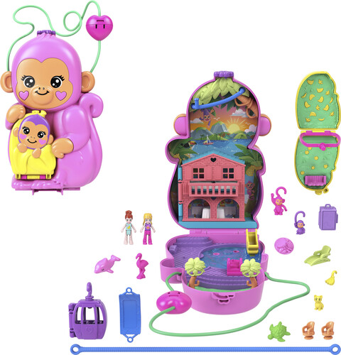 POLLY POCKET MOMMA MONKEY & BABY PLAYSET