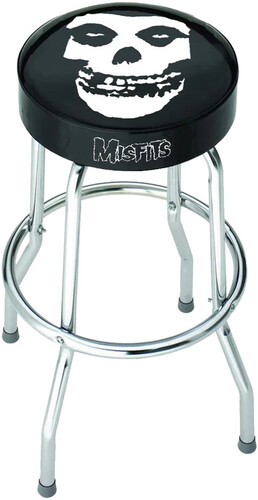 Rocksax - Misfits - Fiend Rest in Peace Logo - Bar Stool With Swivel Seat (Black/Chrome)
