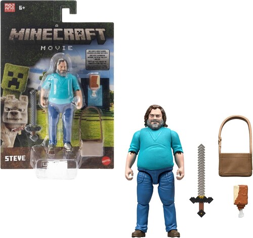 Mattel - Minecraft Movie 4'' Steve Figure with Accessories