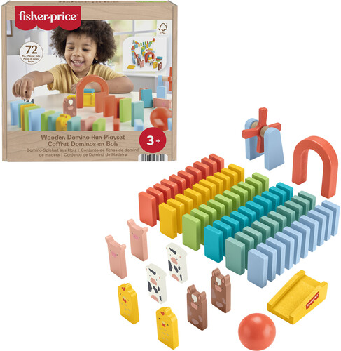 WOODEN DOMINO RUN PLAYSET