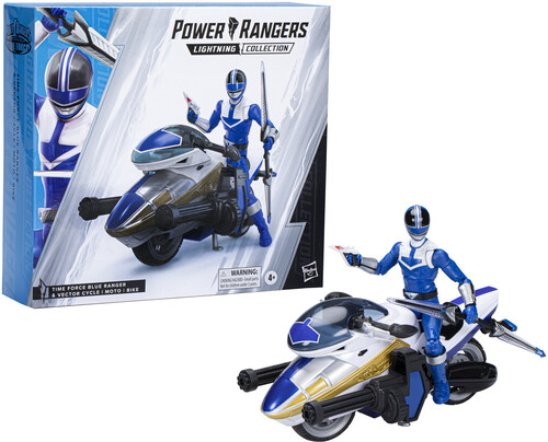 Prg Dlx Chrono - Hasbro Collectibles - Power Rangers Lightning Collection Time Force Blue Ranger and Vector Cycle