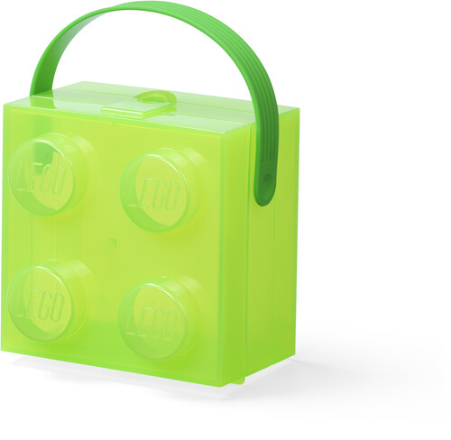 LEGO BOX WITH HANDLE TRANSLUCENT GREEN