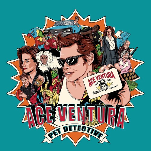Various Artists - Ace Ventura: Pet Detective Ost (turquoise & Orange Split W/ Red Splatter Vinyl) vinyl record cover