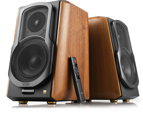 Edifier S1000MKII Bluetooth 5.0 Wireless Active Bookshelf Speakers  - 120 Watts (Brown)