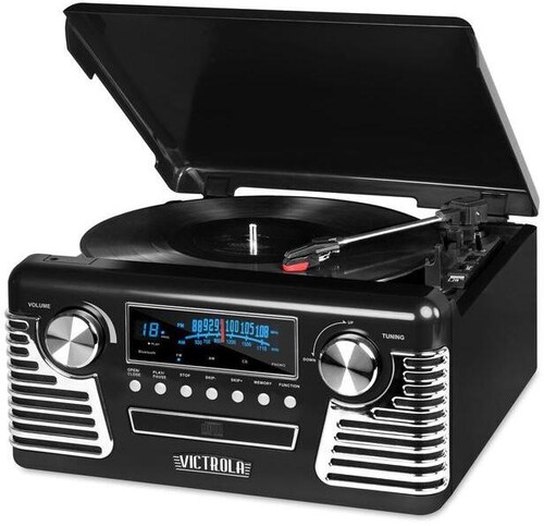 VICTROLA V50200BLK RETRO BT 7/ 1 MUSIC CTR CASS BLK