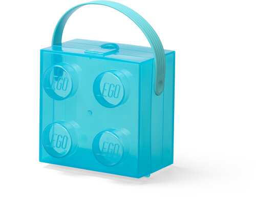 LEGO Storage Case: Translucent Light Blue with Handle