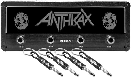 Pluginz - Anthrax - Magnetic Jack Rack - Not Man Logo with 4 Guitar Plug Keychains