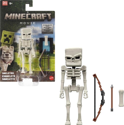 MINECRAFT 4IN SKELETON FIGURE WITH ACCESSORIES