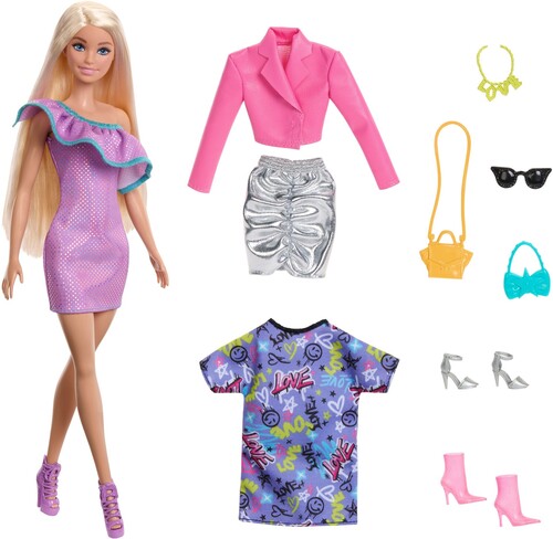 BARBIE DOLL AND PARTY FASHIONS BLONDE WITH PINK