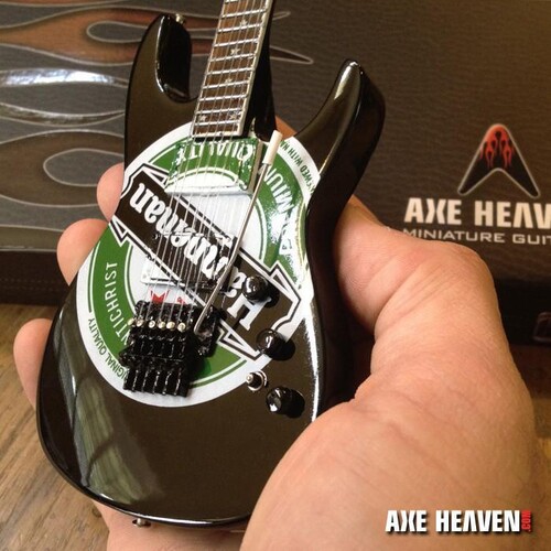 Green Hanneman Logo 10 Inch Miniature Guitar Replica Collectible