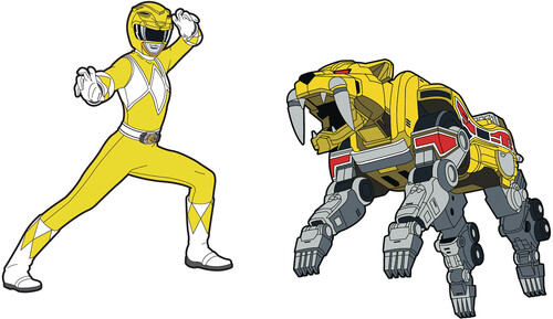 POWER RANGERS YELLOW RANGER X SABERTOOTH TIGER ZOR