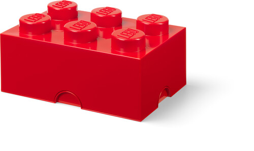 LEGO Storage Brick 6 Knobs, Bright Red