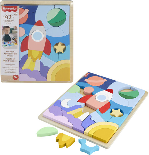 Fisher Price - Wooden Space Blocks Puzzle