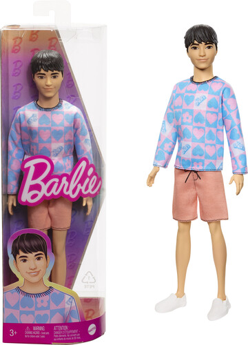 BARBIE KEN FASHIONISTA DOLL BLUE AND PINK SWEATER