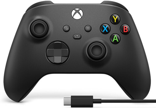 Xbox Accessory:  Wireless Controller - Microsoft - Carbon Black with USBC and Cable