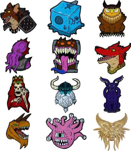 D&D 50TH ANNIVERSARY PIN BLIND BOXES 12CT DISPLAY