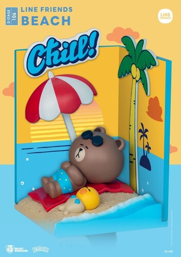 LINE FRIENDS DS-106 DIORAMA STAGE BEACH 6IN STATUE