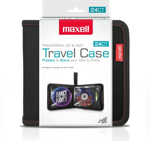 MAXELL 190161 CD/ DVD 24 DISC ZIPPER CASE BLACK