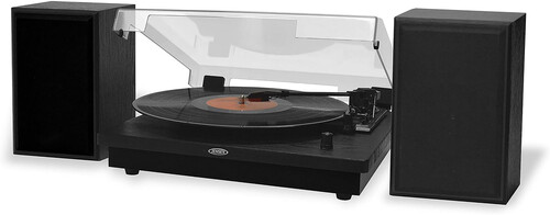JENSEN JTA315 DUAL BT TURNTABLE 20W SPEAKERS BLACK