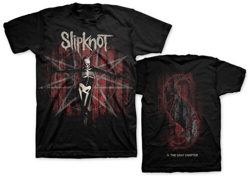 SLIPKNOT .5 GRAY CHAPTER STAR BLACK SS TEE L