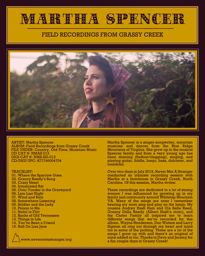 Martha Spencer - Field Recordings From Grassy Creek [Digipak]