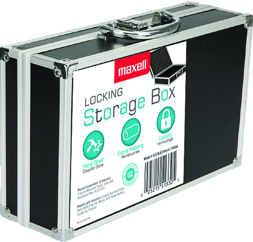 MAXELL 199266 LCSBLK LOCKING STORAGE BOX BLK/ SLVR