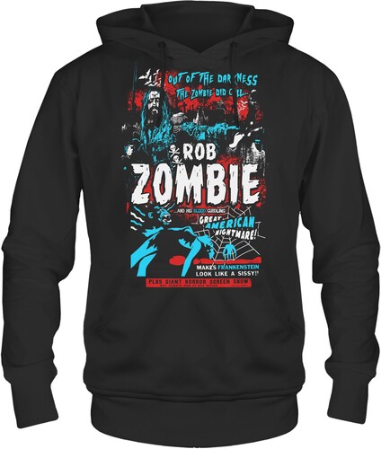 ROB ZOMBIE INTO DARKNESS HOODIE SM BLK HD0001RBZA1